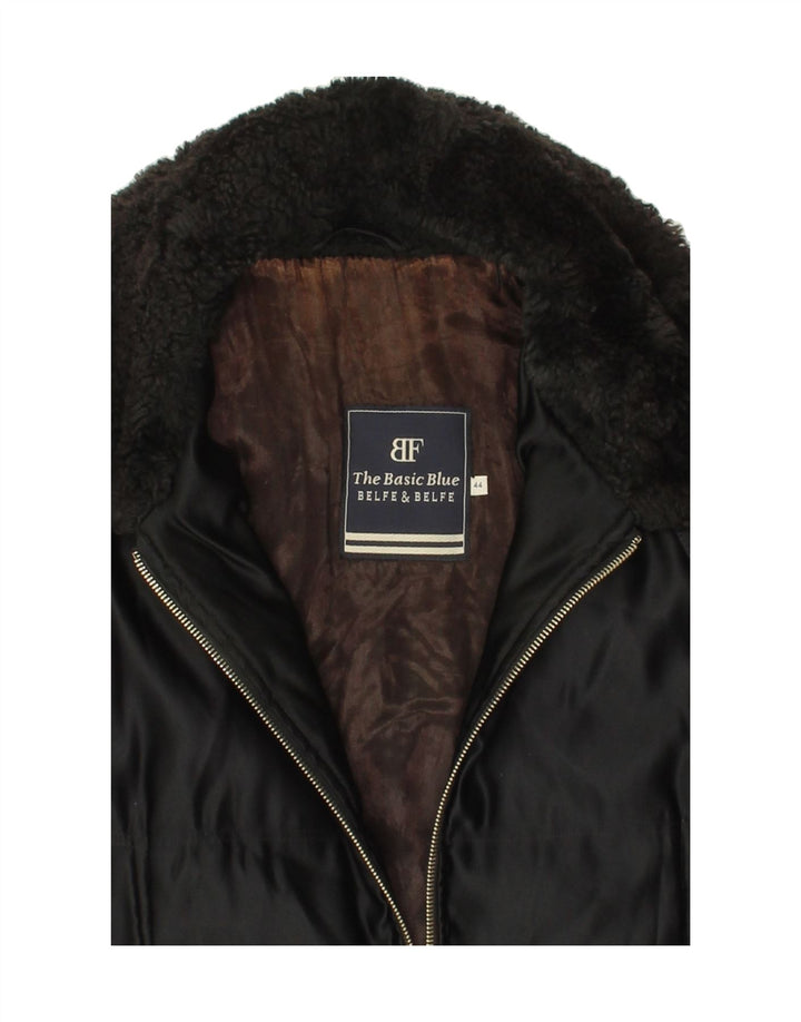 BELFE & BELFE Womens Bomber Jacket IT 44 Medium Black Polyester Vintage Belfe & Belfe and Second-Hand Belfe & Belfe from Messina Hembry 