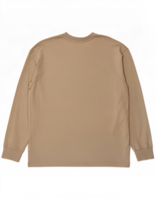 Zara Dame Oversized Top Langærmet Medium Beige Bomuld