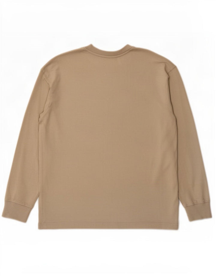 Zara Dame Oversized Top Langærmet Medium Beige Bomuld