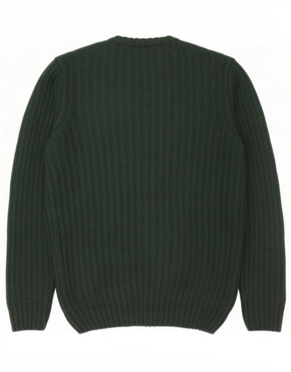 Zara Herre Crew Neck Jumper Sweater Medium Grøn Akryl