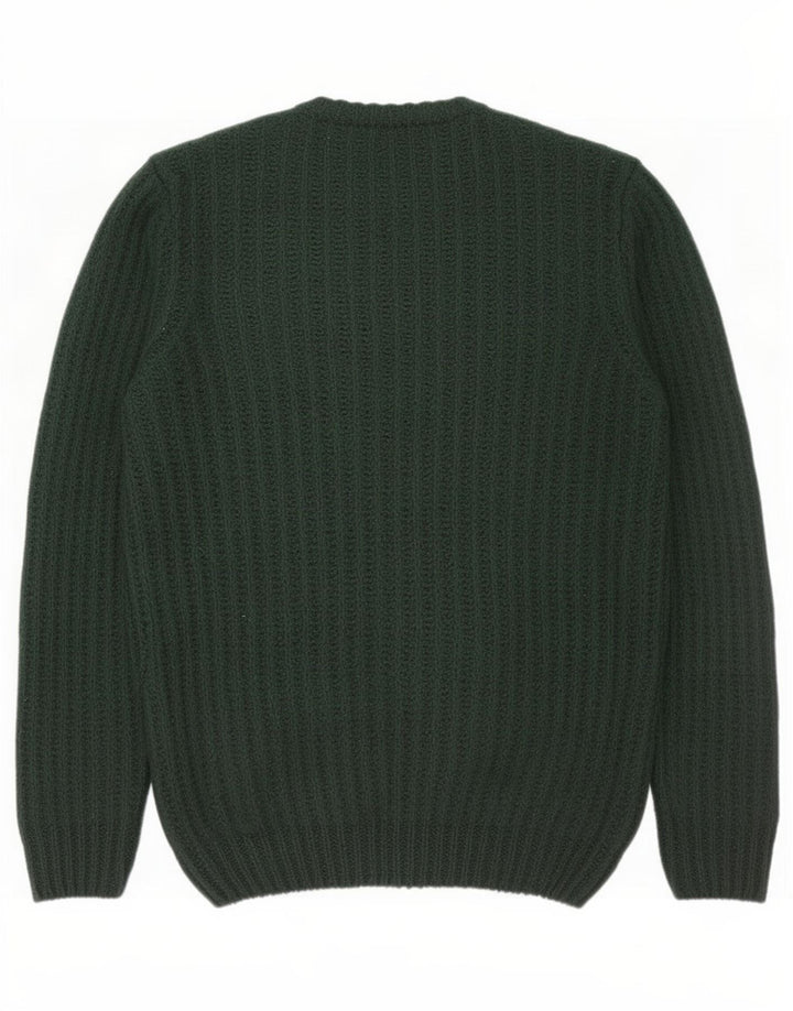 Zara Herre Crew Neck Jumper Sweater Medium Grøn Akryl