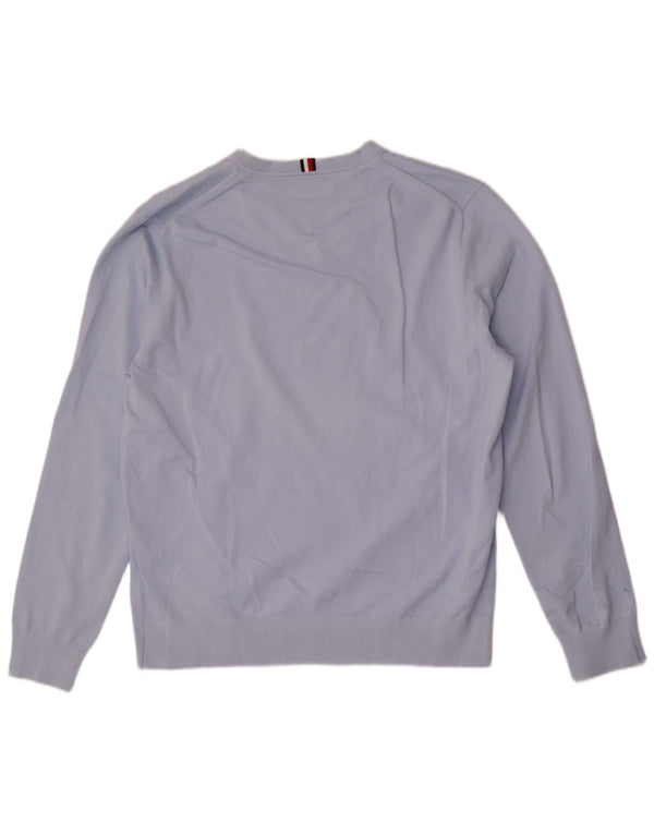 Tommy Hilfiger Dame V-hals sweater UK 22 3XL Blå Bomuld