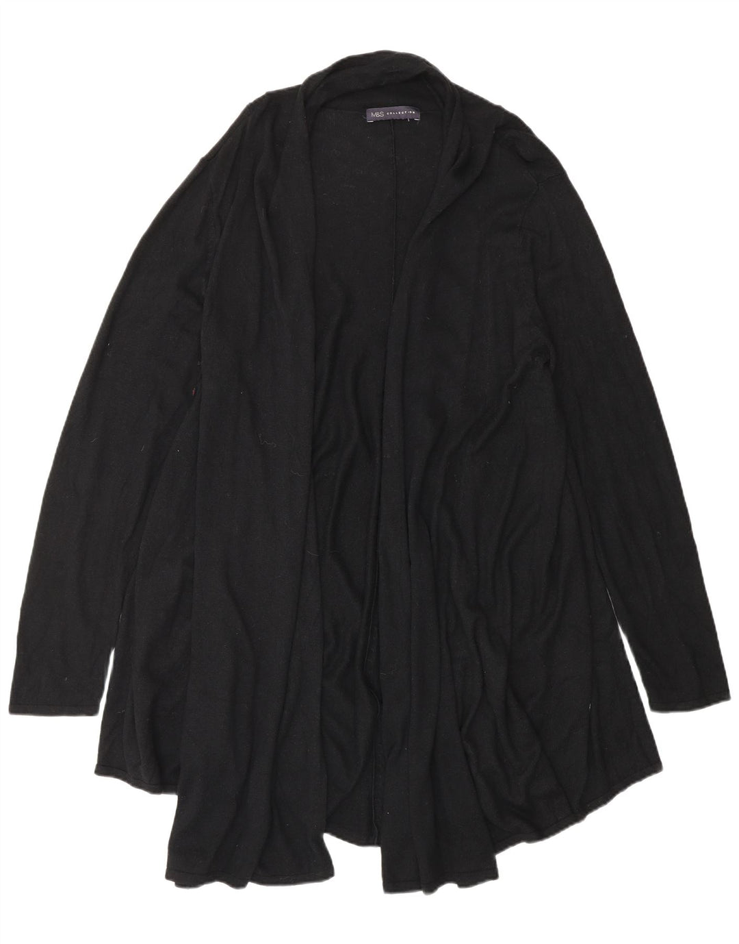 MARKS & SPENCER Dame Longline Open Cardigan Sweater UK 20 2XL Sort