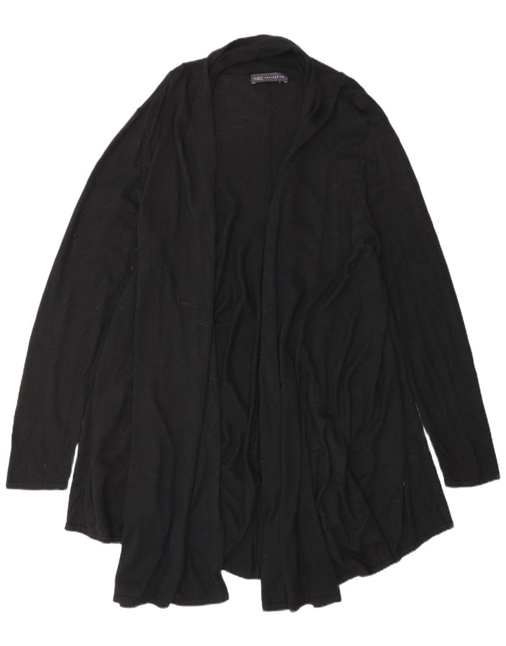 MARKS & SPENCER Dame Longline Open Cardigan Sweater UK 20 2XL Sort