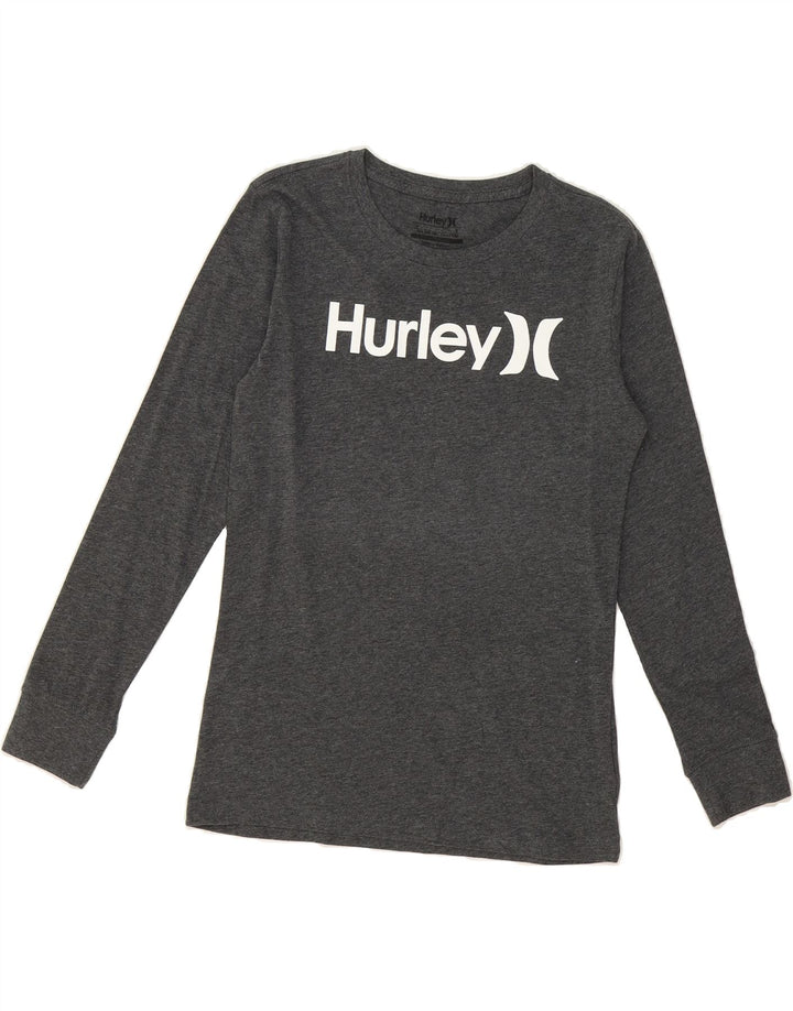 HURLEY Boys Graphic Top Long Sleeve 12-13 Years Large Grey Cotton Vintage Hurley and Second-Hand Hurley from Messina Hembry 
