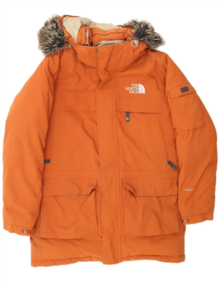 The North Face Herre Hooded Parka Jacket UK 38 Medium Orange Nylon