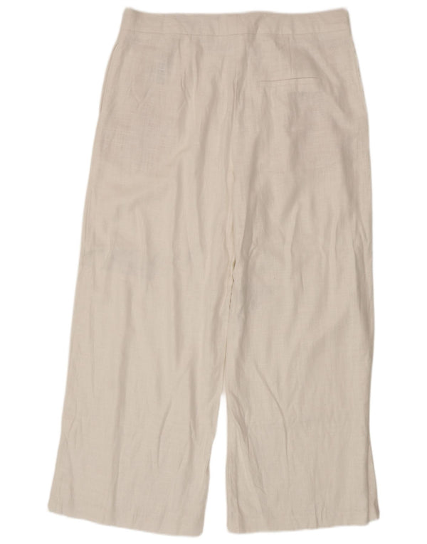 Marks & Spencer Kvinder Casual Bukser med høj talje UK 16 Large W36 L27 White