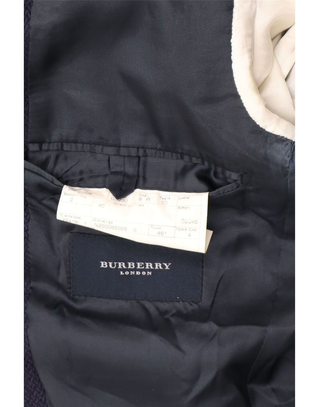 Burberry Herre 3-knaps blazerjakke IT 50 Medium Marineblå Klassisk