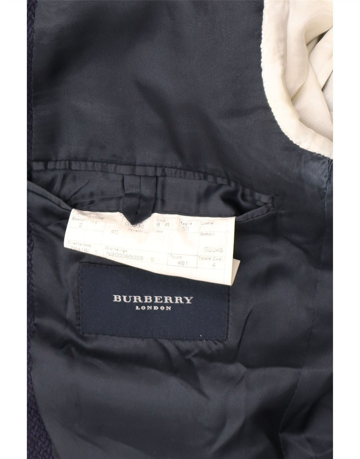 Burberry Herre 3-knaps blazerjakke IT 50 Medium Marineblå Klassisk