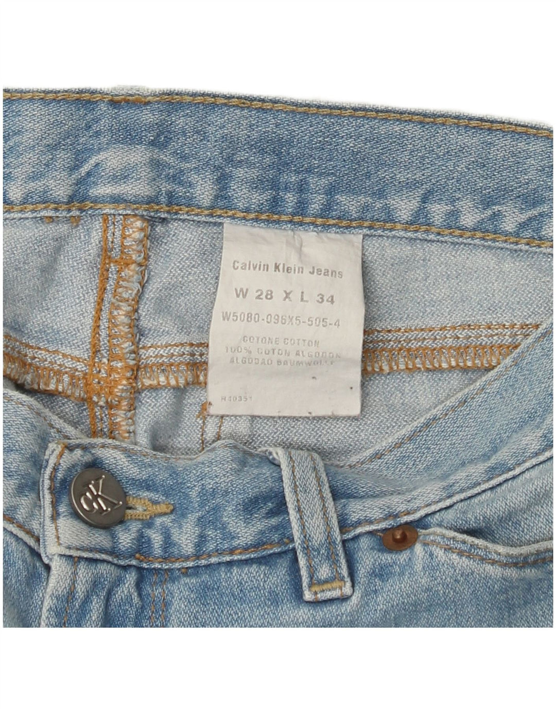 CALVIN KLEIN Dame Bootcut Jeans W28 L30 Blå Bomuld