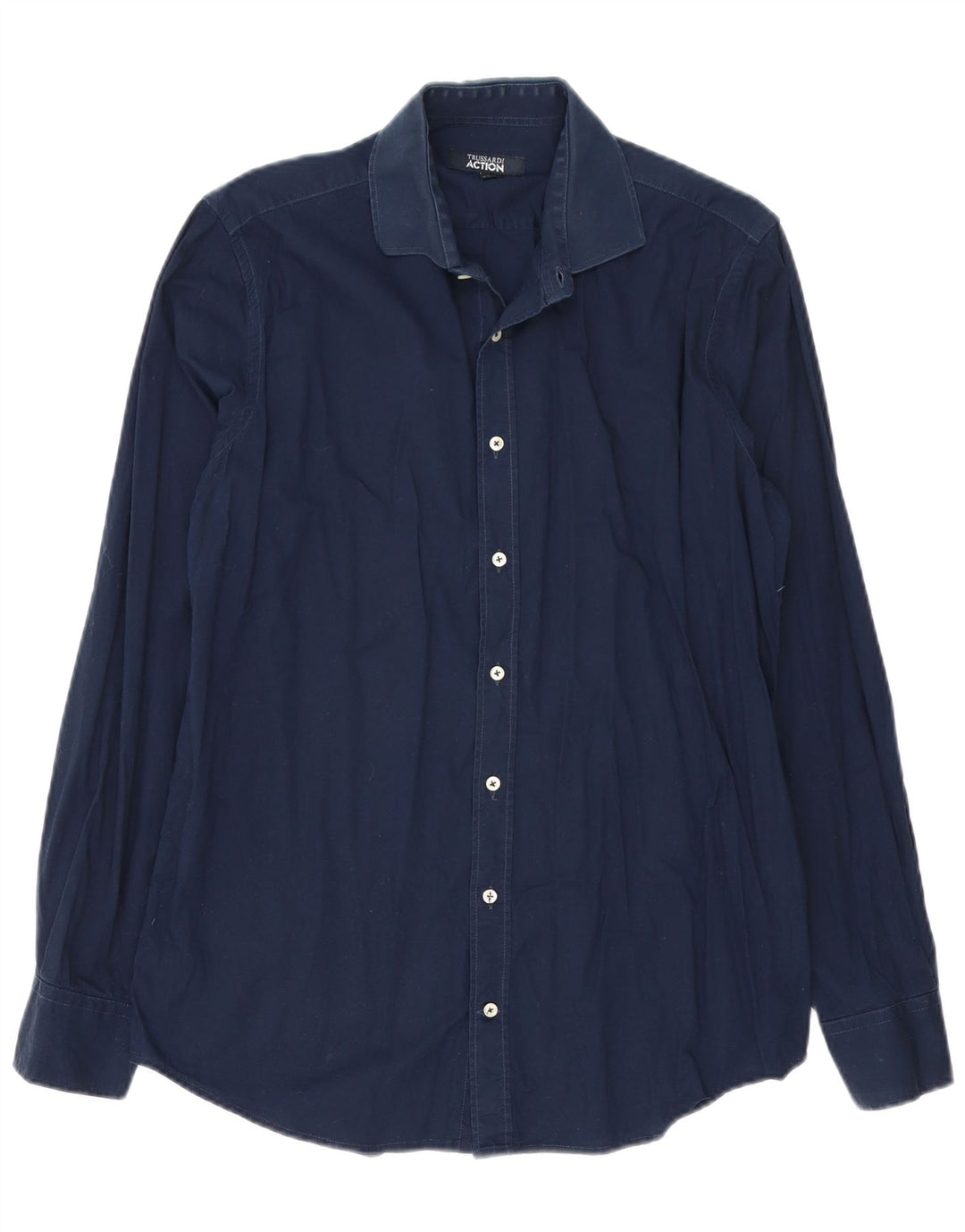 Trussardi herreskjorte str. 41/42 Stor marineblå bomuld