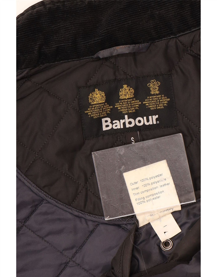 BARBOUR Herre quiltet jakke UK 36 Lille sort polyester