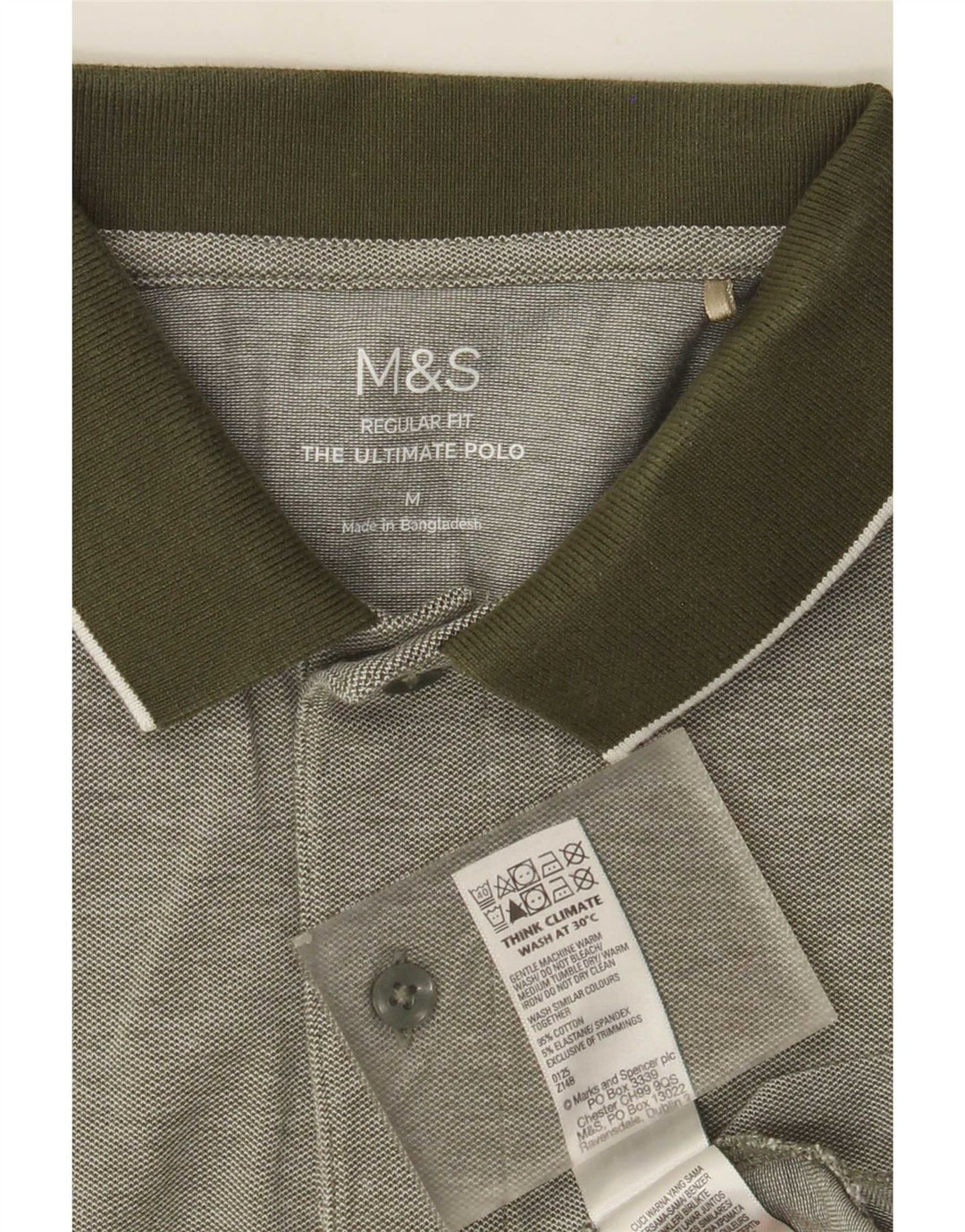 Marks & Spencer Herre Regular Fit Polo Shirt Medium Green Bomuld