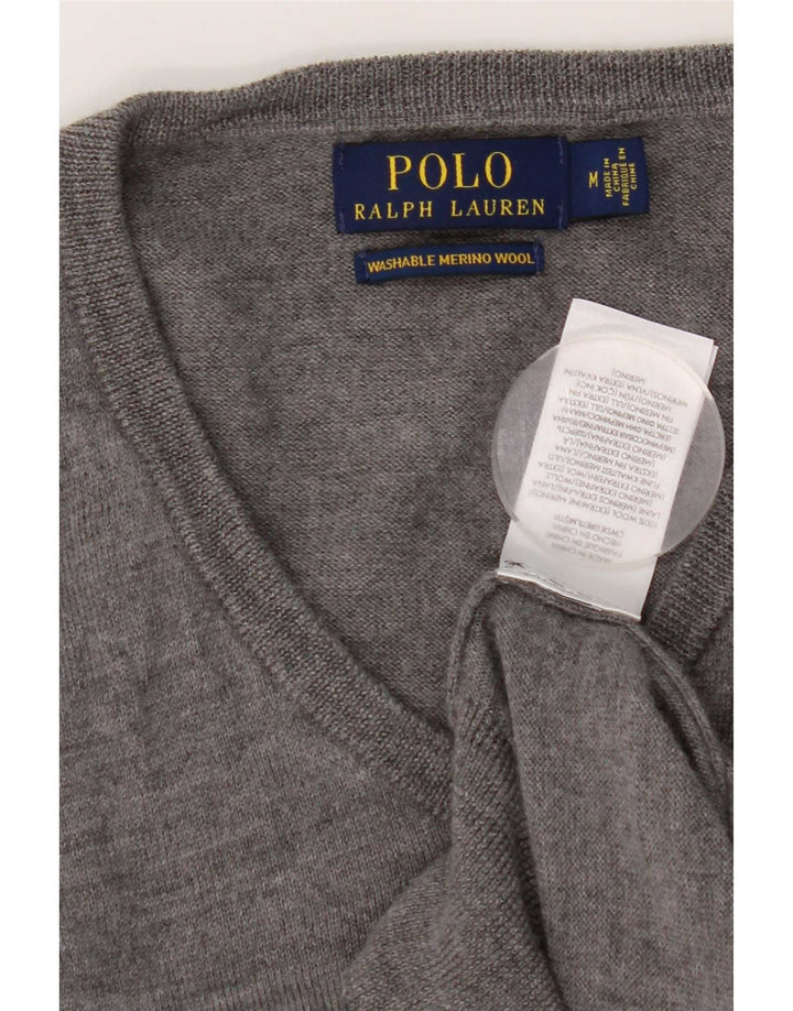 Polo Ralph Lauren Herre V-hals sweater Medium Grå Merinould