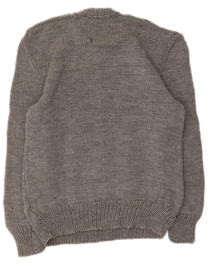 Vintage dame sweater med rund hals DK 10 lille grå
