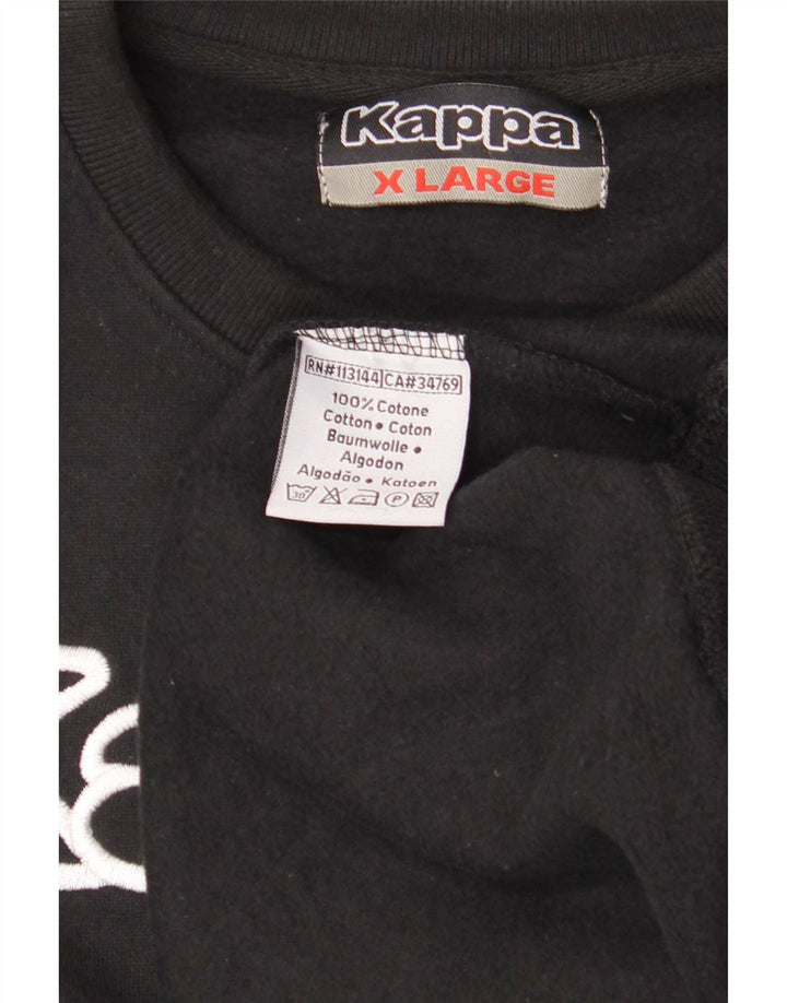 Kappa Herre Grafisk Sweatshirt Jumper XL Sort Bomuld