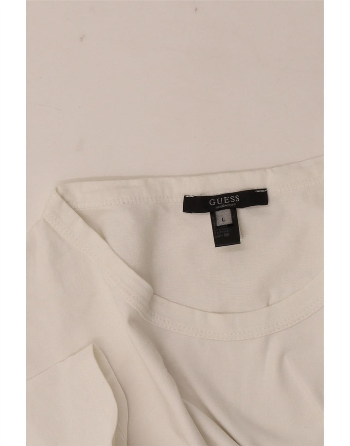 Guess Herre Grafisk T-Shirt Top Stor Hvid Bomuld