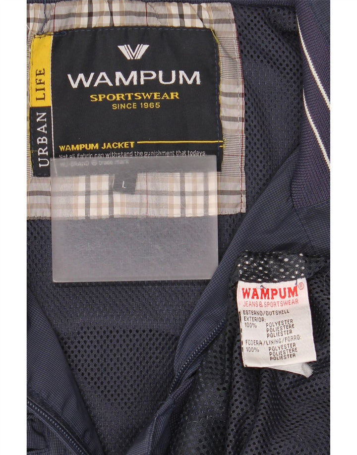 Wampum Herre Bomber Jacket UK 40 Large Navy Blue Polyester