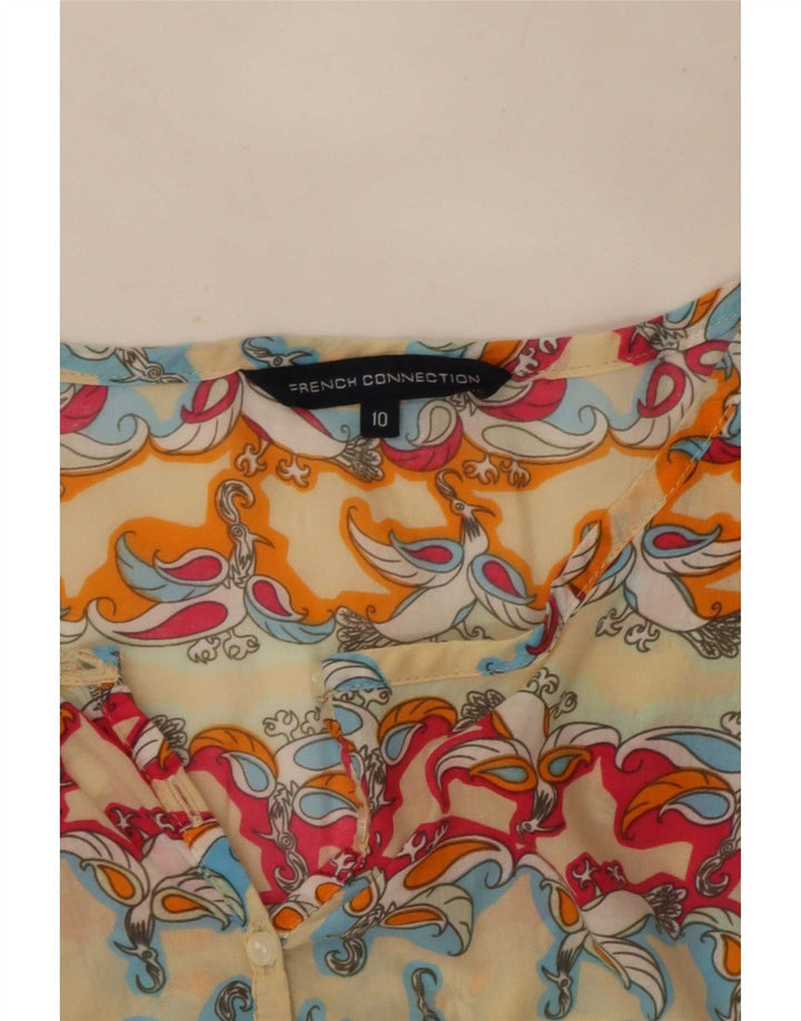 French Connection Dame 3/4 ærmet A-Line Kjole UK 10 Small Multicolored