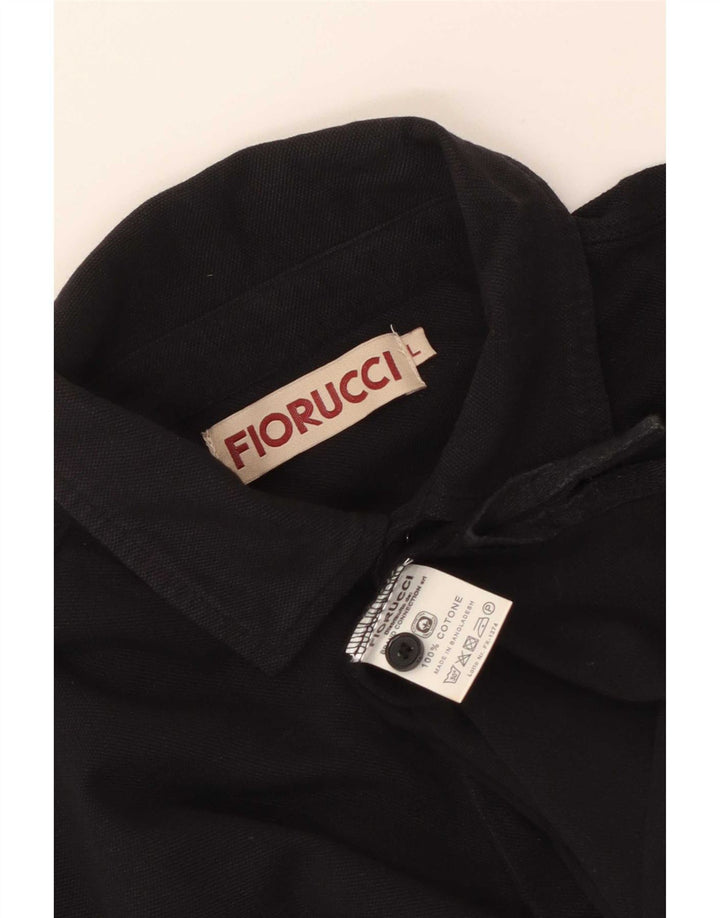 Fiorucci Poloskjorte til mænd Stor sort bomuld