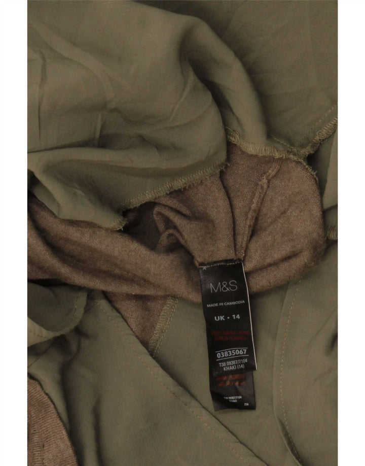 Marks & Spencer Dame Jumper Shirt UK 14 Stor Khaki Viscose