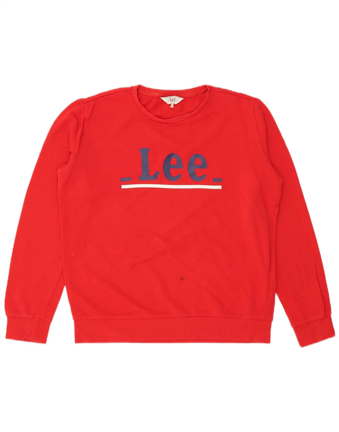 Lee Dame Grafisk Regular Fit Sweatshirt Jumper UK 14 Medium Rød Bomuld