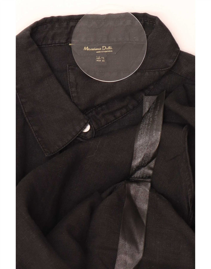 Massimo Dutti Dameskjorte EU 40 Medium Sort Linned