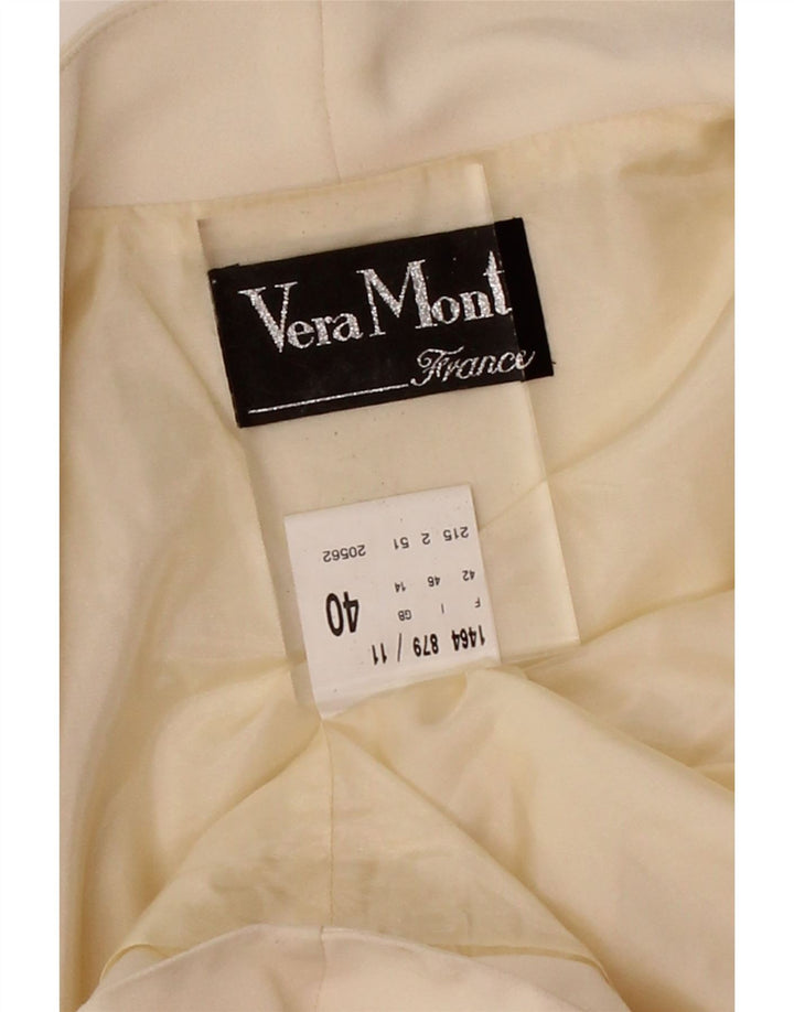 VERA MONT Womens Open Bolero Jacket UK 14 Medium Off White Polyester Vintage Vera Mont and Second-Hand Vera Mont from Messina Hembry 