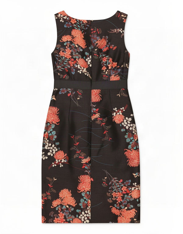 Monsoon Womens Ærmeløs Skede Kjole UK 8 Small Black Floral Polyester