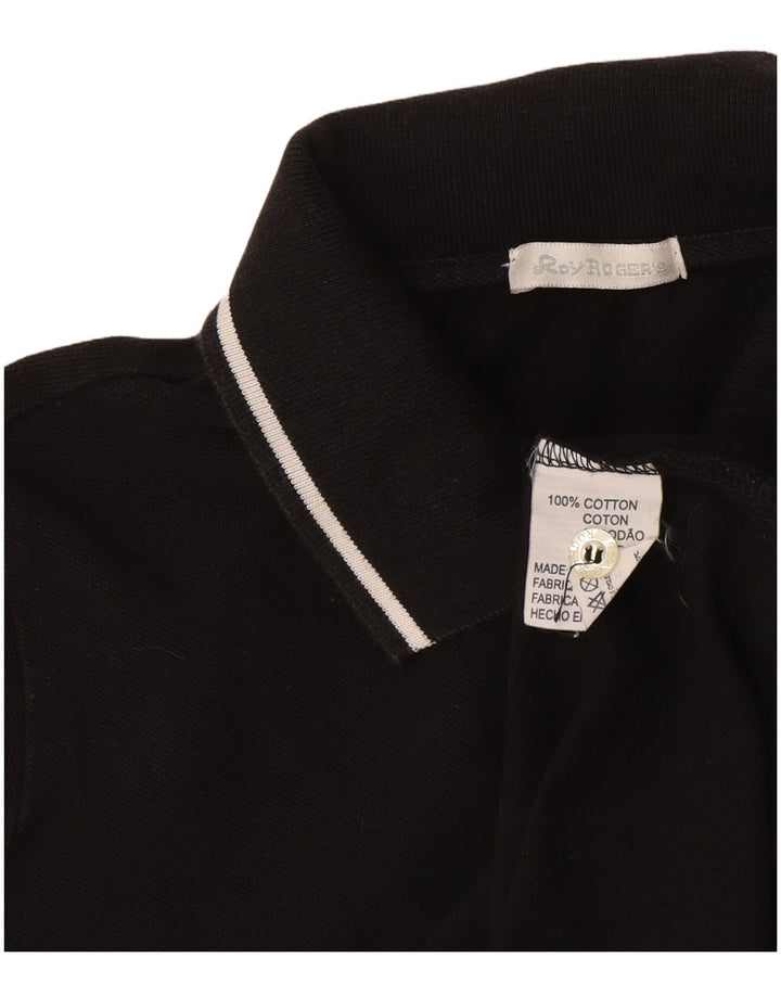 Roy Rogers Dame Polo Shirt UK 12 Medium Sort Bomuld
