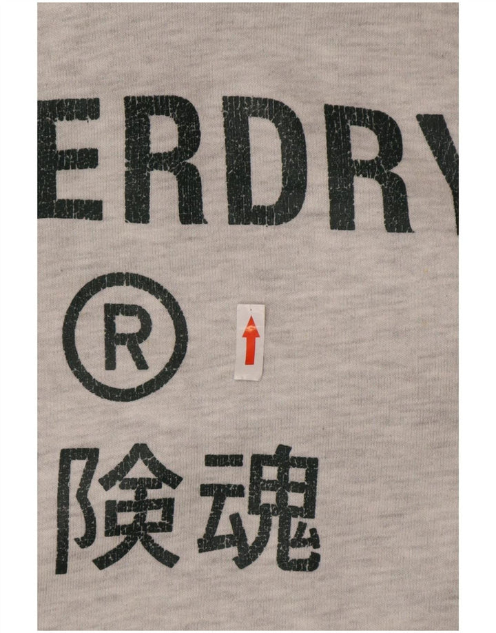 Superdry Grafisk hættetrøje til mænd mellemgrå bomuld