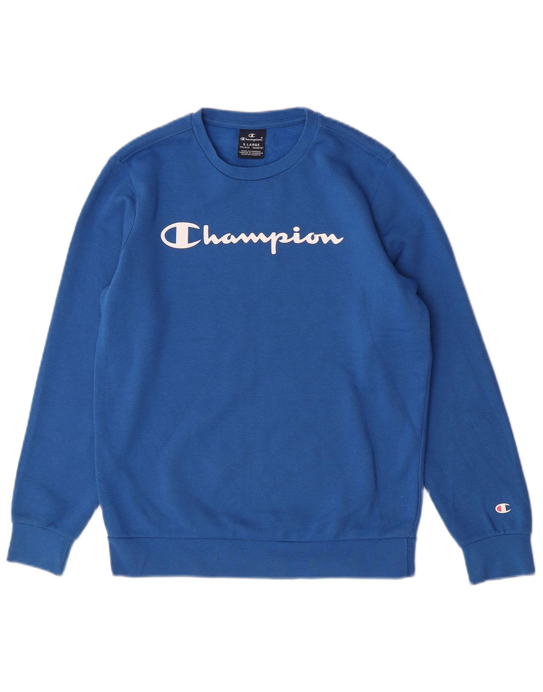 Champion Boys Grafisk Sweatshirt Jumper 13-14 år XL Blå Bomuld