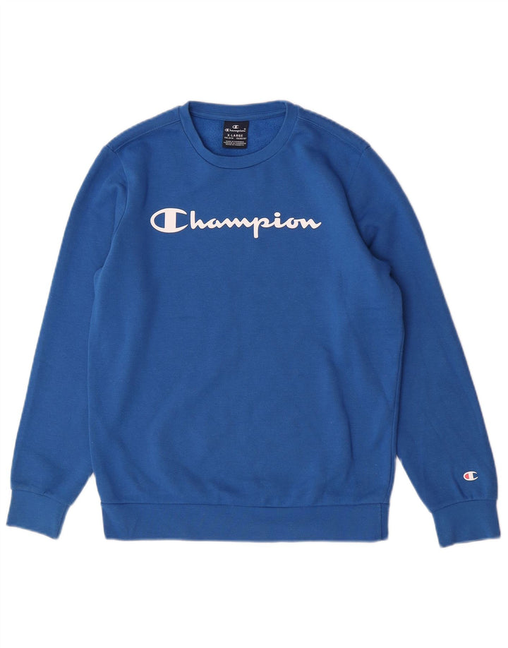 Champion Boys Grafisk Sweatshirt Jumper 13-14 år XL Blå Bomuld