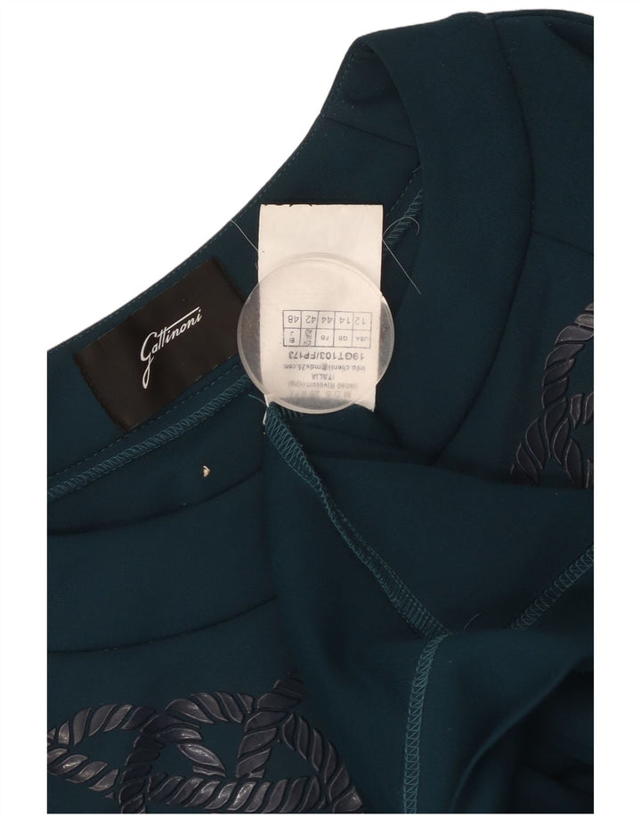 GATTINONI grafisk sweatshirt til kvinder UK 14 Stor blå polyester