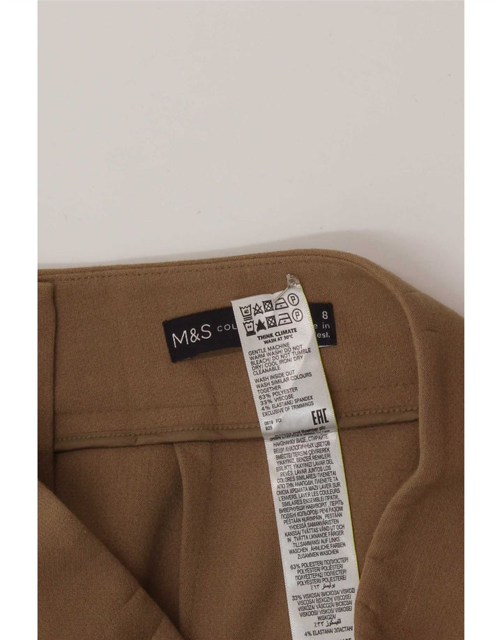 Marks & Spencer Dame A-Line nederdel UK 8 Small W26 Beige Polyester