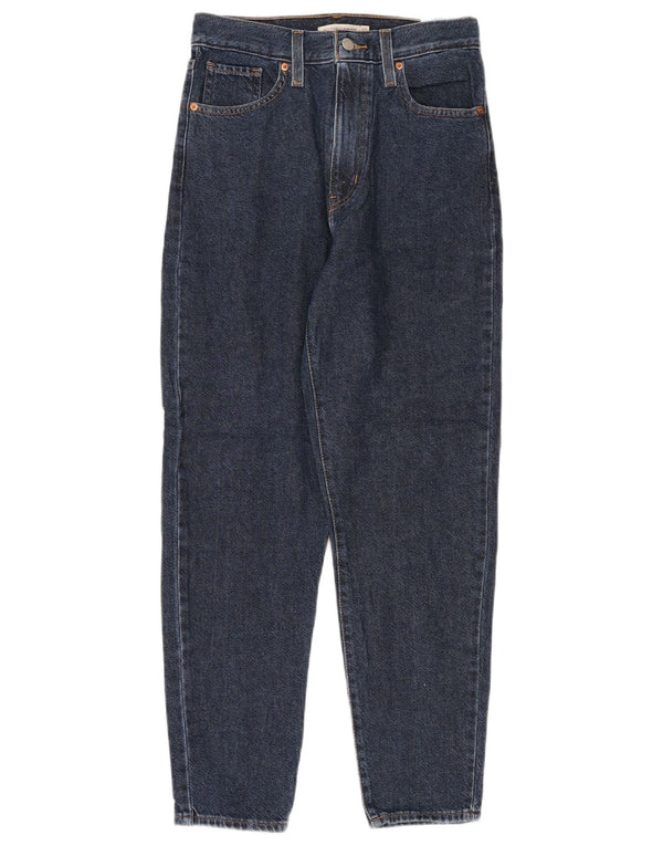 LEVI'S Womens Mom Jean Tapered High Waist Jeans W27 L29 Navy Blue Cotton