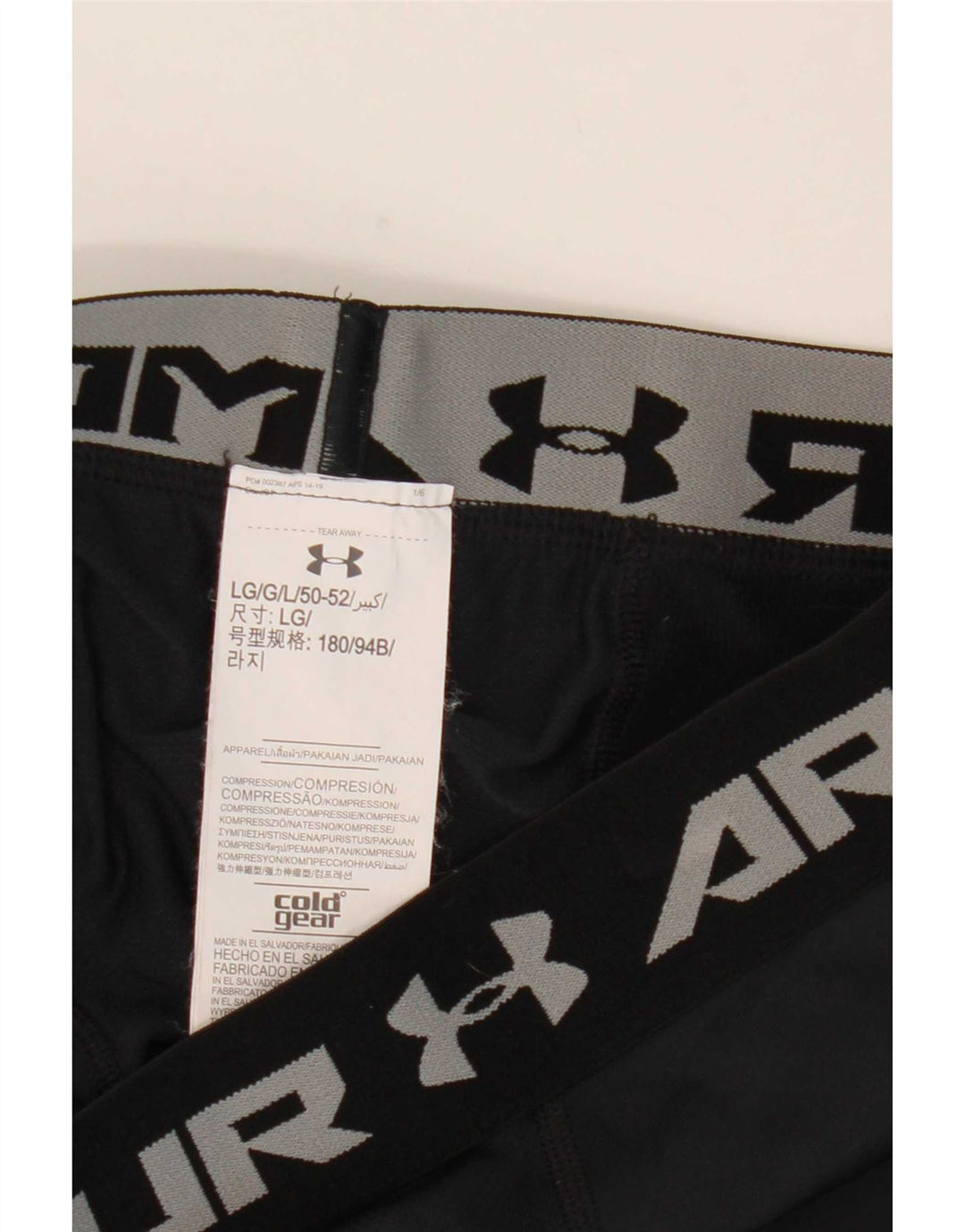 Under Armour Herre Cold Gear Grafiske Leggings Large Black Polyester