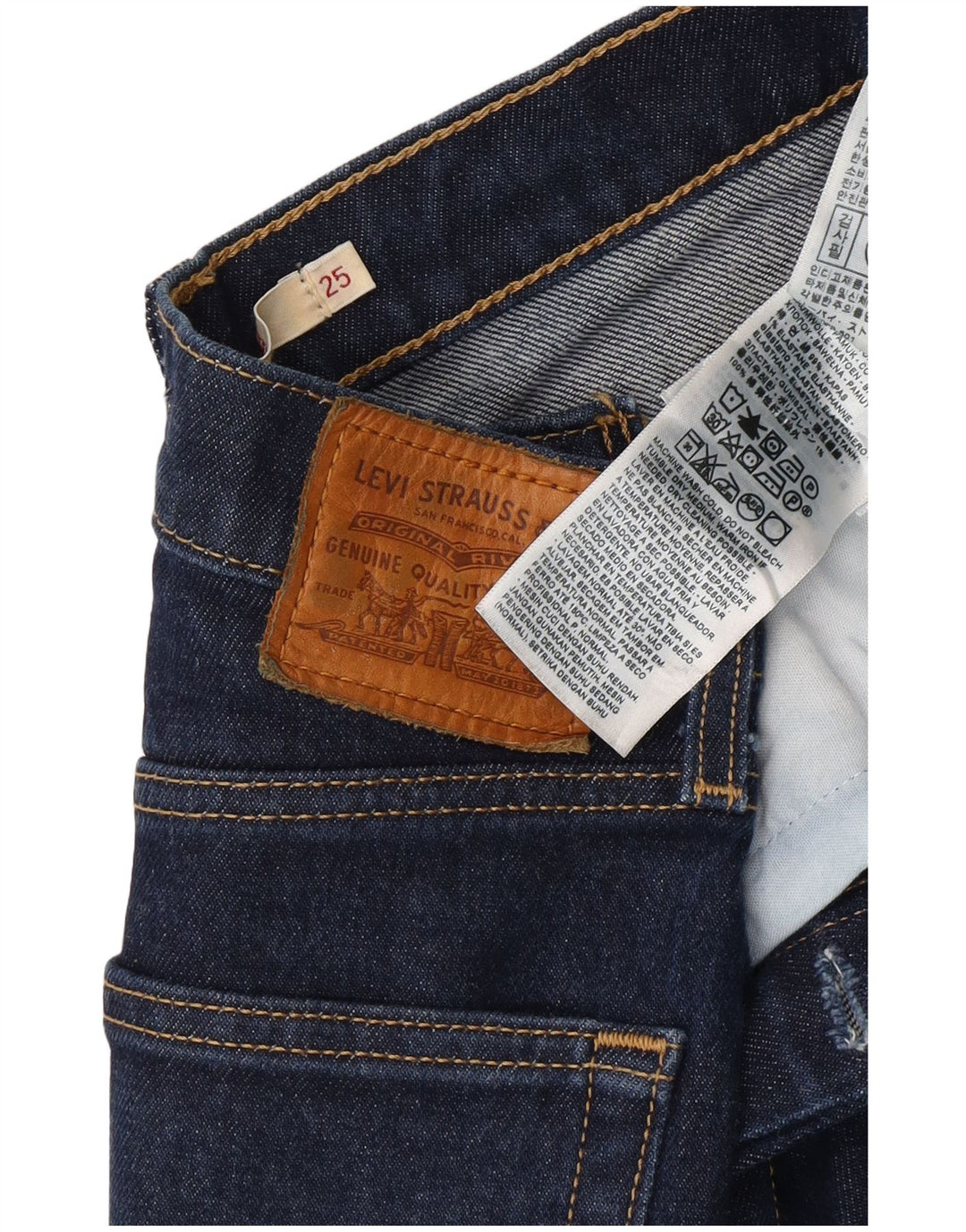 LEVI'S Dame Ribcage Bootcut Jeans W25 L26 Marineblå Bomuld