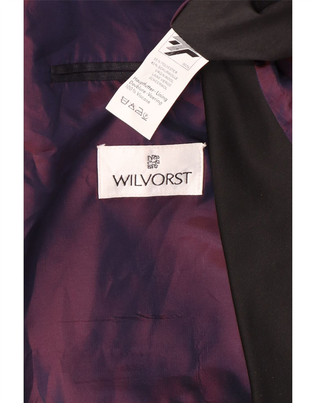 Wilvorst Herre Double Breasted Blazer Jacket UK 38 Medium Navy Blue