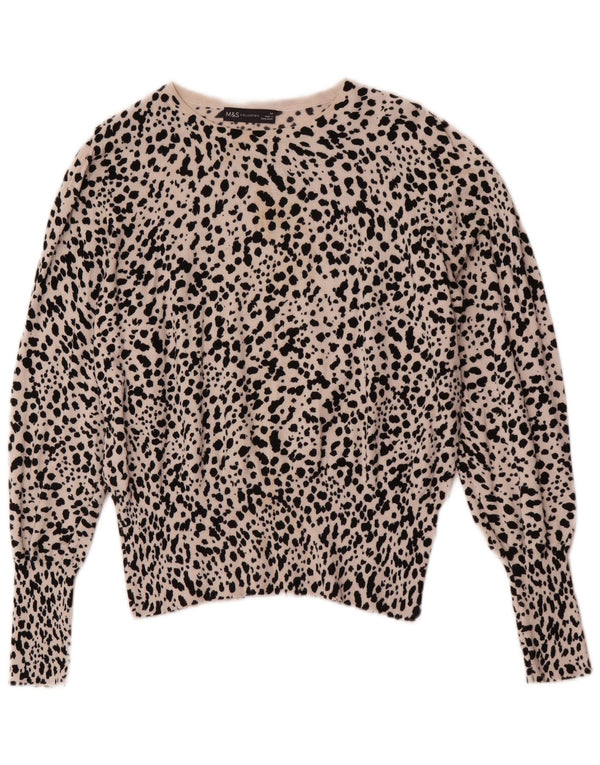 Marks & Spencer Dame Boat Neck Jumper Sweater UK 14 Medium Beige