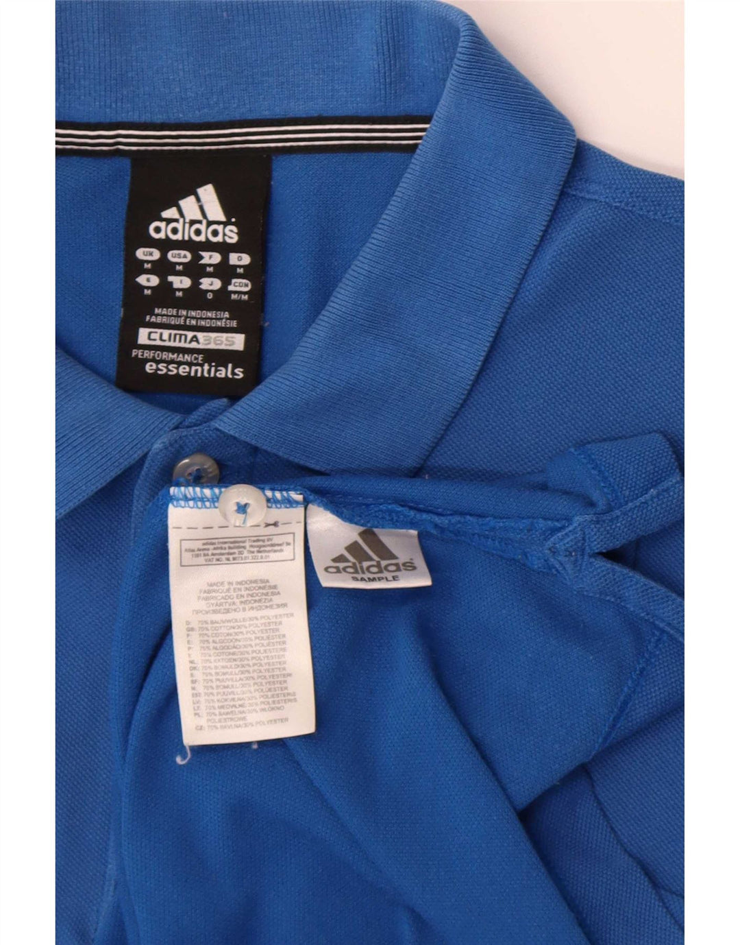 Adidas Herre Clima 365 Polo Shirt Medium Blue Bomuld