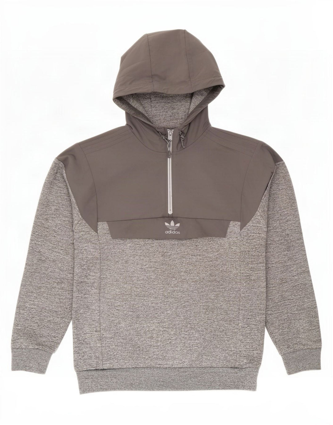 Adidas Hættetrøje med lynlås til mænd mellem grå farveblok polyester