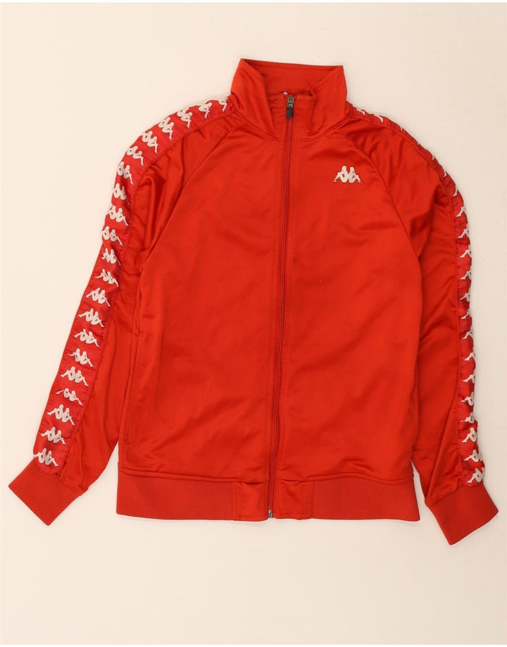 Kappa Dame Grafisk Træningsdragt Top Jacket UK 10 Lille Rød Polyester