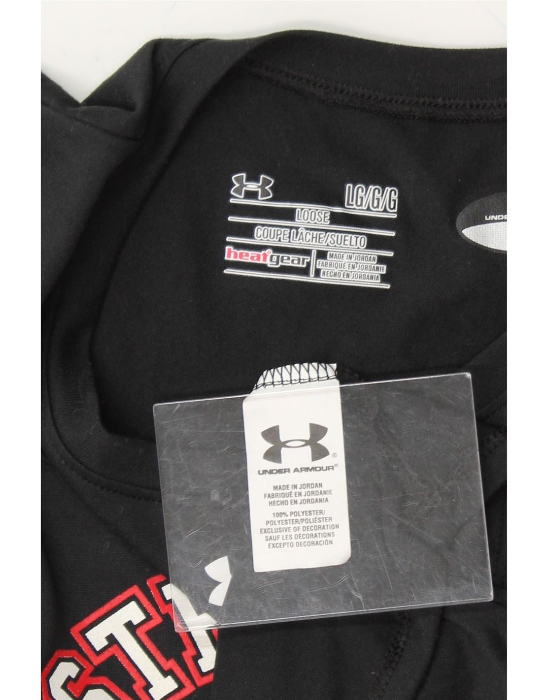 UNDER ARMOUR Womens Graphic T-Shirt Top UK 16 Large Black Polyester Vintage Under Armour and Second-Hand Under Armour from Messina Hembry 