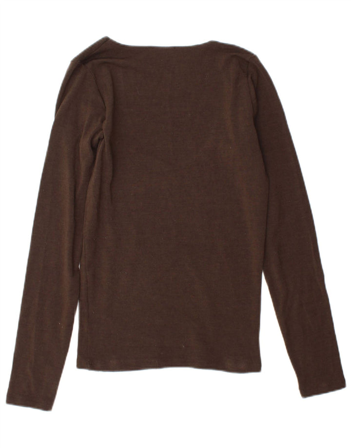 Roccobarocco Dame Grafisk Top Langærmet UK 12 Medium Brun