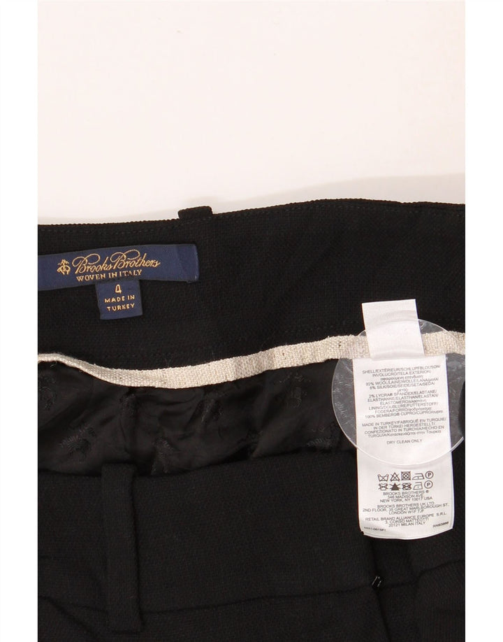BROOKS BROTHERS Lige nederdel til kvinder US 4 Medium W30 Sort uld