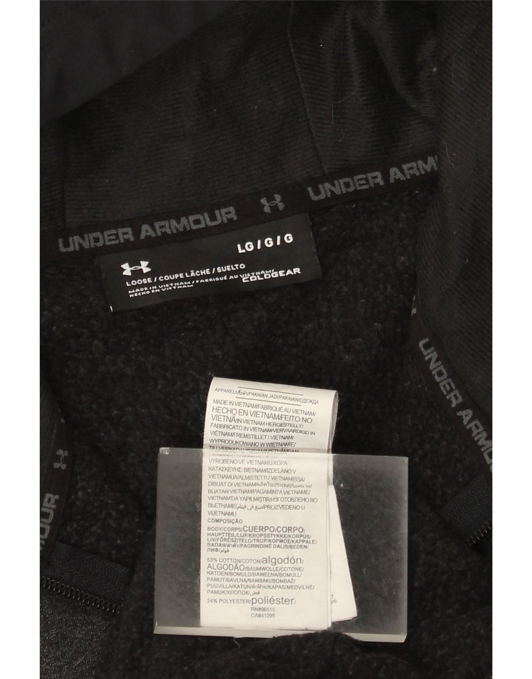 UNDER ARMOUR Herre Cold Gear Hættetrøje Sweater med lynlås Large Grå Colourblock