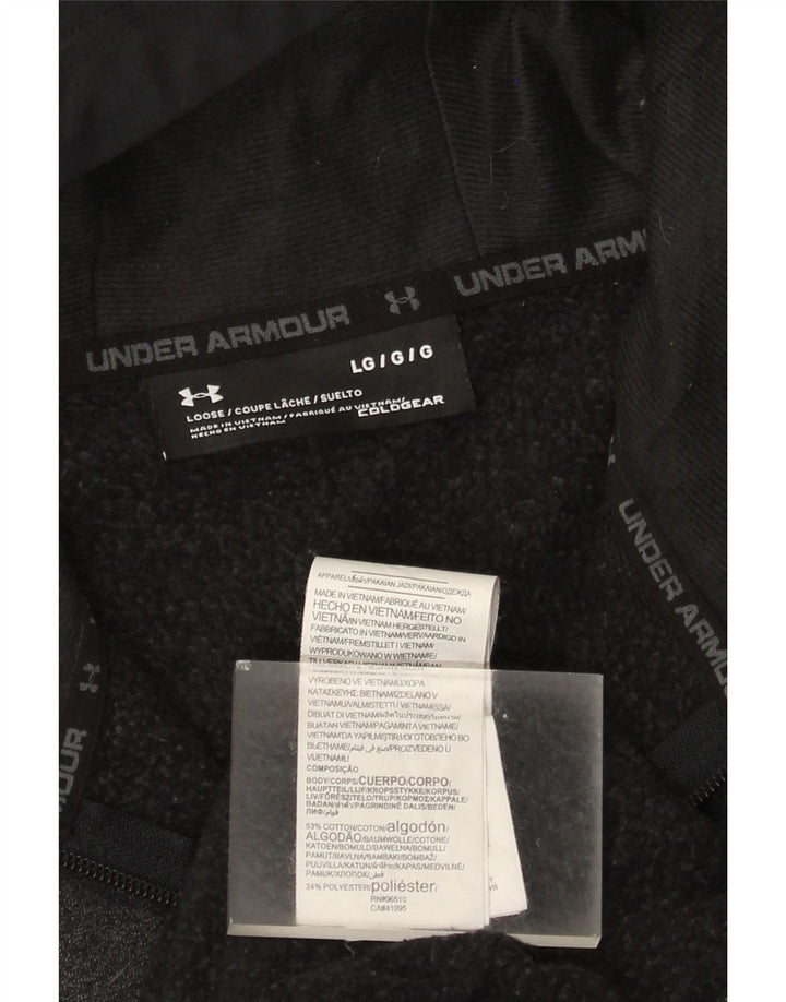 UNDER ARMOUR Herre Cold Gear Hættetrøje Sweater med lynlås Large Grå Colourblock