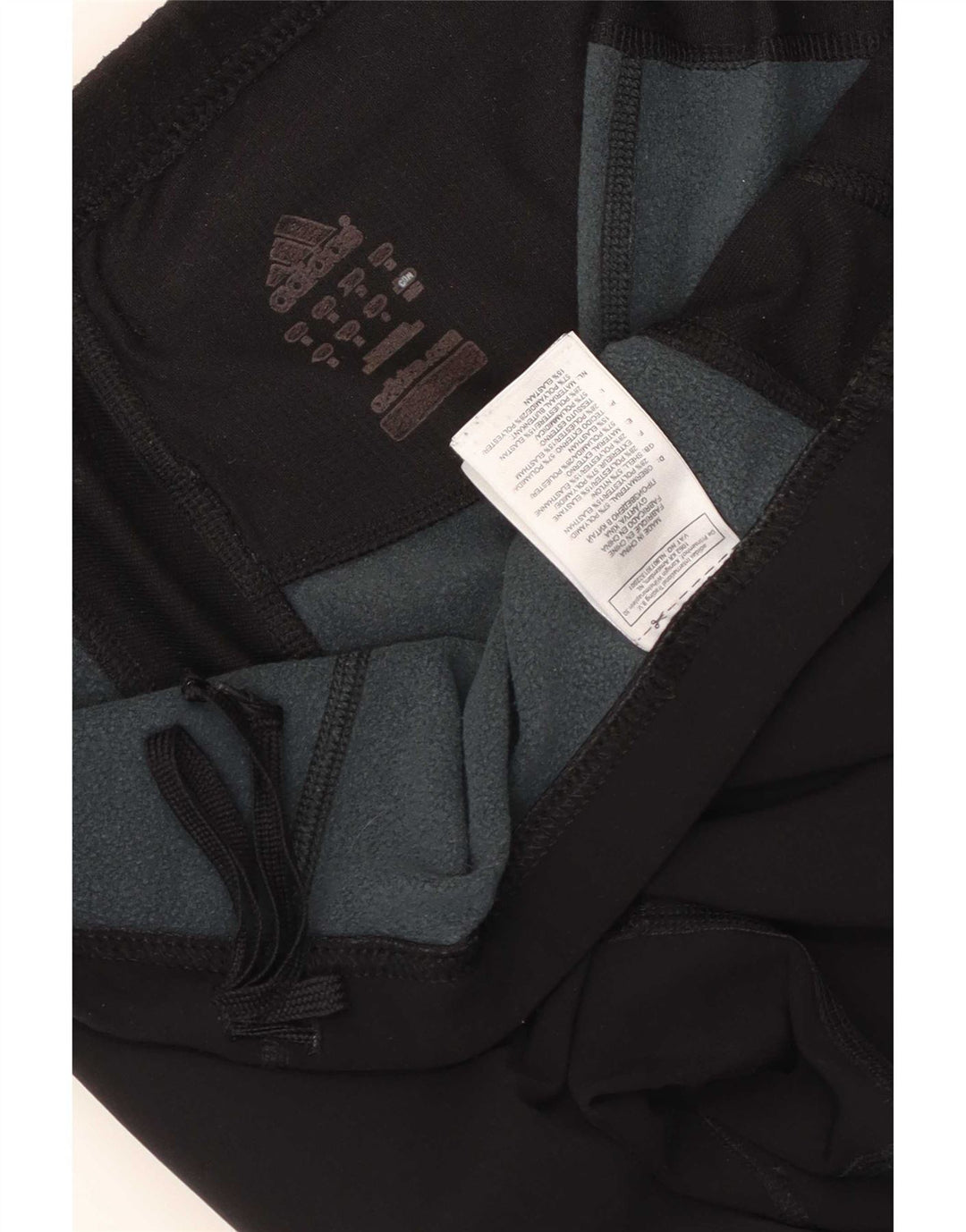 Adidas Womens Leggings UK 14 Large Black Colourblock Polyamid