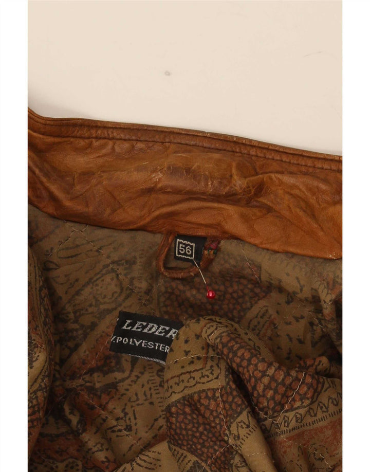Vintage herre læderjakke IT 56 2XL Brun